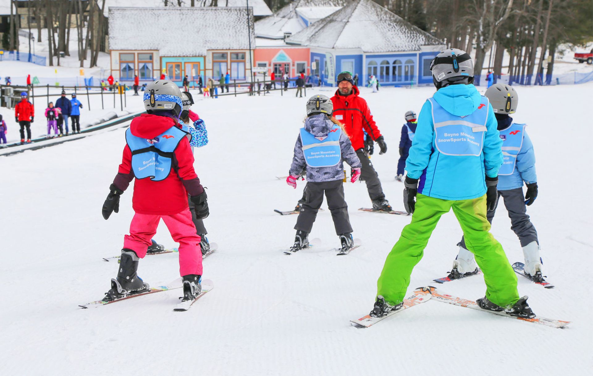 Children Skiing in a Group